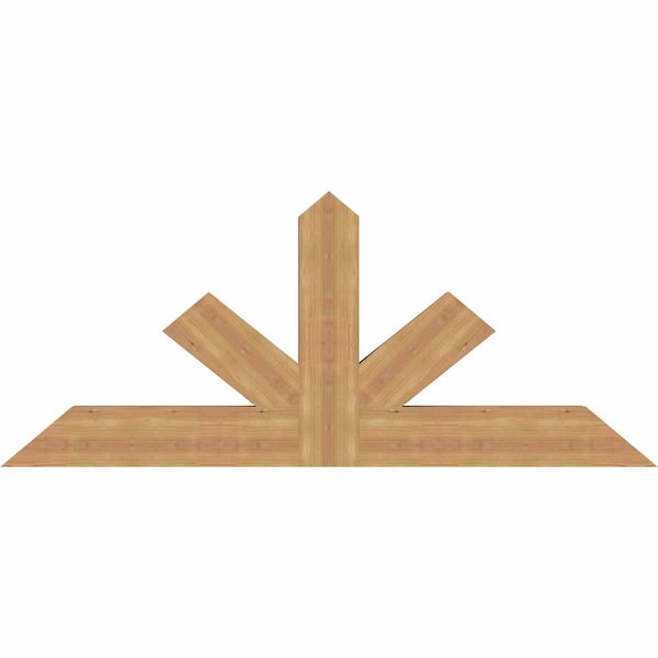 Ekena Millwork Saratoga Timber Gable Bracket, Western Red Cedar, 60"W x 25"H x 3 1/2"D x 5 1/2"F, 10/12 Pitch GBW060X25X0406SAR00SWR - main